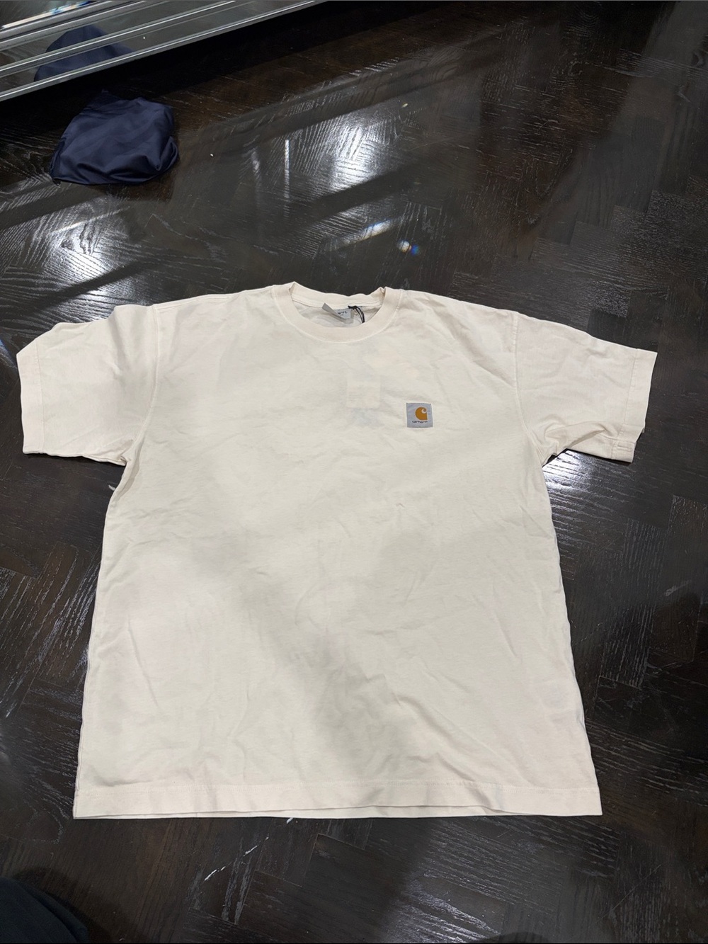 Carhartt Cream Short-Sleeve Pocket T-Shirt with Logo Patch